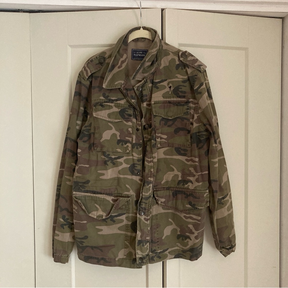 Top Shop Men’s Distressed Camo Jacket
